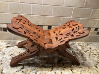 Support de Coran rond en bois artisanal de luxe, design rustique, cadeau du Ramadan, pour la maison, le bureau, le salon, Falak World, 8 personnes