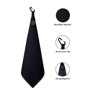 High Quality Custom Logo Printed Microfiber <b>Waffle</b> Golf Towel Personalized Solid Color Sports Golf Towels For Sale - Product Image 3