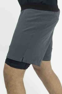 Athletic Men's Custom 2 in 1 <b>Shorts</b> Double Layer <b>Running</b> Workout <b>Shorts</b> <b>With</b> Inner Compression <b>Liner</b> Elastic Waist & Side Pocket - Product Image 2