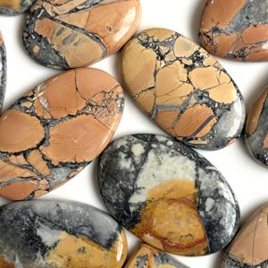 Cabujón de Jaspe Picasso Natural Color Durazno, Gema Suelta Pulida, Piedra de Jaspe Naranja Lisa para Fabricación de Joyas y Colgantes - Product Image 4