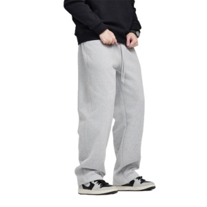Otoño Invierno 2025, venta al por mayor, pantalones de chándal deportivos, cordón pesado, pierna ancha, Color sólido, cintura media, tela de lona ligera - Product Image 5