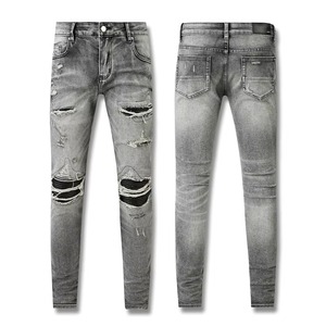 Jeans Rectos de Hombre de Alta Calidad, Lavados con Efecto Desgastado, para Invierno, Estilo Urbano, Lavables, Transpirables y Ecológicos - Product Image 3