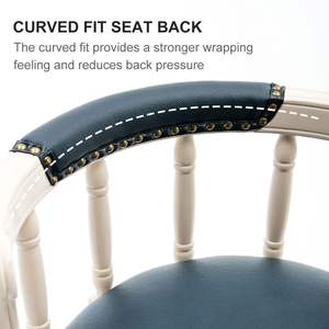 26 "sgabelli da Bar in legno in pelle bianco-blu 1pc con alta altezza del sedile - Product Image 5