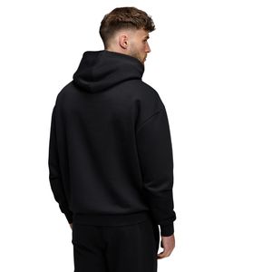 Sudadera con Capucha para Hombre, Diseño Relaxed Fit, Color Negro con Logotipo Dorado, Estilo Casual, Forro Polar, Ropa de Calle para Invierno - Product Image 2