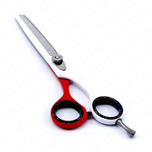 Professional Titanium Coated Red White <b>Barber</b> Thinning Scissors <b>Set</b> Stainless Steel Hairdressing Shears - Product Image 6