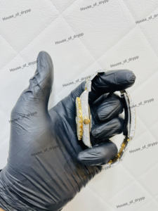 Reloj de Lujo con Diamantes Moissanite y Esfera Azul para Hombre, Estilo Hip Hop con Fecha y Caja de Acero Inoxidable, Reloj Impresionante - Product Image 2