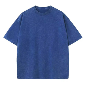 เสื้อยืดสตรีทแวร์ทรงโอเวอร์ไซส์ ไหล่ตก ล้างสีแบบแอซิดวอช สำหรับผู้ชาย สไตล์วินเทจหนา รับทำโลโก้ตามสั่ง OEM เสื้อยืดผ้าฝ้ายทรงพอดีตัว - Product Image 2