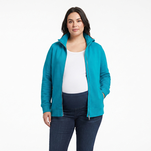 Sudadera con capucha de forro polar para mujer, con cremallera, manga larga, tejida, para embarazo, ropa de invierno, chaqueta con capucha para hospital y lactancia - Product Image 3