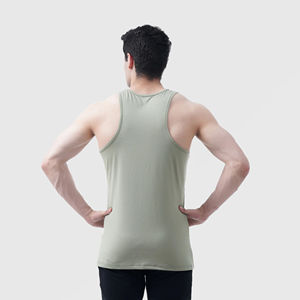 Camiseta sin mangas deportiva personalizada para hombre, corte curvo, talla XL, informal, para gimnasio, hecha de algodón y poliéster, sin mangas, para musculación - Product Image 2