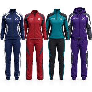 Survêtements de cheerleading personnalisés X Sports City pour adultes, en polyester, avec veste zippée et pantalon bicolores, uniforme - Product Image 1