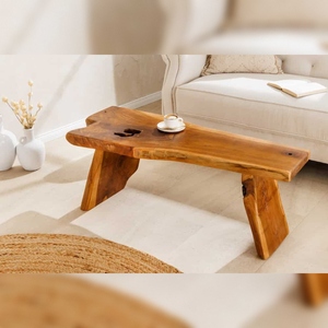 Banco de Madera para Exteriores Vandana Classic, Ecológico y Duradero, 100 cm, Marrón, Tronco de Teca Natural - Product Image 2