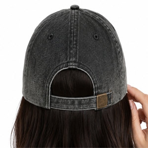 Unisex Premium Washed Cotton Baseball Cap Custom Embroidered Vintage Adjustable Fit Vintage Faded Finish Adjustable Back Closure - Product Image 4