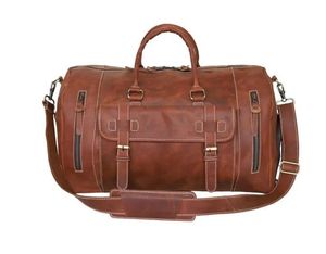 New Arrival Luxury leather Duffle Bag Adjustable <b>Strap</b> Zipper Closure Large Capacity Multi-Function for Travel Daily - Product Image 5