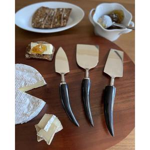 Mirror Polish Stainless Cheese <b>Knife</b> Sets With Real Buffalo Horn Handles Eco Friendly Dishwasher <b>Safe</b> - Product Image 1