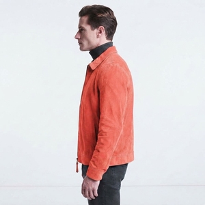 Veste en daim marron décontractée pour homme, fermeture éclair intégrale, manches longues, veste d'extérieur pour la mode et le quotidien - Product Image 6