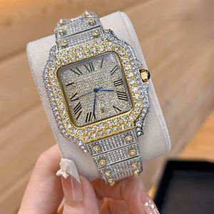 Montres mécaniques pour hommes et femmes, montres de luxe hip-hop serties de diamants, montres de luxe en moissanite pour hommes, provenant d'Inde - Product Image 6