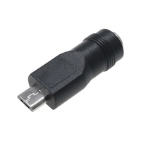 Adaptador Micro USB Tipo B Macho a Conector Hembra de 5.5x2.1mm, 2A 5V DC, Cuerpo de PVC con Revestimiento de Latón Niquelado, Computace