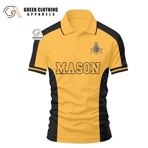 Nouveaux polos décontractés pour hommes et polos maçonniques à logo personnalisé, couleur unie, nouveau design, très demandés pour hommes - Product Image 1