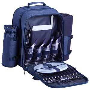 Mochila de Picnic para Playa con Compartimento Refrigerante Aislado para 4 Personas, con Porta Botellas/Vino Desmontable, Ligera - Product Image 5