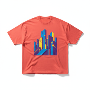 T-shirt unisexe 100 % coton, col rond, coupe ample, imprimé géométrique urbain vintage, grande taille, décontracté, en promotion - Product Image 1