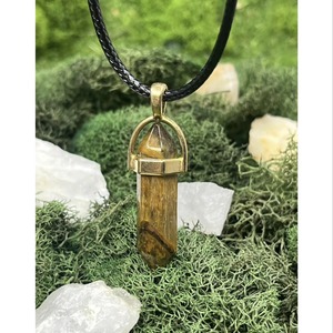 Pendentif en forme de crayon en cristal d'œil de tigre naturel fait main, vente en gros, pierre précieuse, décoration d'intérieur, cadeau artisanal - Product Image 1