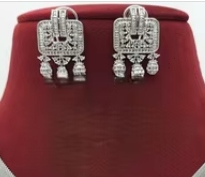 ชุดสร้อยคอพร้อมต่างหูดีไซน์หรูหรา สีขาว สวยงาม เหมาะสำหรับผู้หญิงในงานแต่งงานและงานปาร์ตี้ - Product Image 2