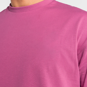 T-shirt Homme Oversize 100% Coton Rose Vif – Vente en Gros, Personnalisable, Style Urbain Tendance, T-shirt Col Rond en Coton de Haute Qualité pour Homme - Product Image 3