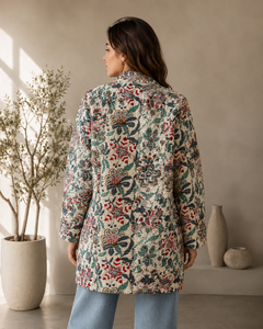 Chaqueta Kantha de Algodón Hecha a Mano para Mujer, Acolchada, Reversible, Estilo Vintage, Patchwork, Colorida, Estilo Boho Étnico, Prenda Exterior Suave - Product Image 5