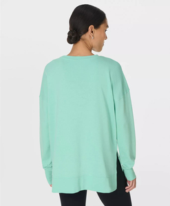 Sudadera de Forro Polar Orgánico para Mujer, Cuello Redondo, Sudaderas Personalizadas de Algodón Puro, Sudadera Informal para Mujer - Product Image 6