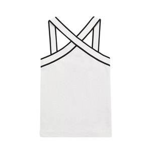 Wholesale Women Fashion Contrast Color Knit Tank <b>Tops</b> Sexy Backless <b>Cross</b> Straps Female - Product Image 2