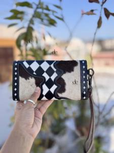 Cartera de Cuero Tallada a Mano con Diseño de Damasquera, Estuche para Teléfono, Cartera de Piel de Vacuno con Forro de Pelo, Cartera de Cuero Estilo Western Multiusos - Product Image 2