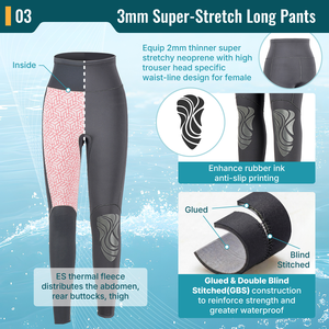 Combinaison de plongée professionnelle Aropec 2 pièces pour femme, fermeture éclair sur la poitrine, super extensible, épaisseur personnalisée, doublure en néoprène, construction GBS - Product Image 4