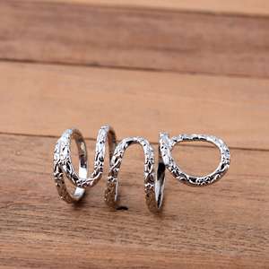 SHYAM JEWELRS Handmade Luxury Unisex Floral Textured 925 Silver <b>Adjustable</b> Full Finger Arthritis <b>Ring</b> Splint for Knuckle Support - Product Image 4