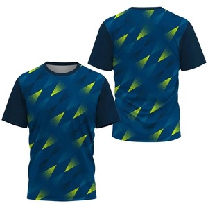 Men's Geometric Pattern Short Sleeve T-<b>Shirt</b> O-Neck Breathable Casual Style <b>100</b>% <b>Polyester</b> Knitted Fabric Regular Fit - Product Image 2