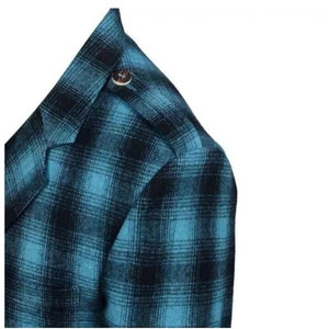 เสื้อโค้ทสีน้ำเงินลายอาร์ไกล์ทวีดสำหรับผู้ชายสไตล์สก็อต พร้อมเสื้อกั๊ก แจ็คเก็ตสำหรับงานแต่งงาน คุณภาพสูง แบบดั้งเดิม รับผลิตแบบ OEM ODM - Product Image 2