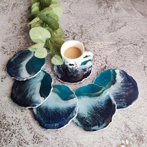 Handmade High Quality Classic Square Eco-Friendly Resin <b>Coasters</b> for Drinks - Product Image 5