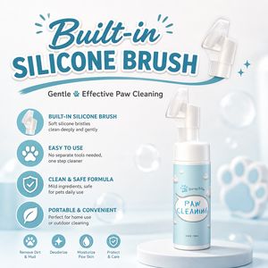 Built-in Silicone <b>Brush</b> Paw Cleaning Refill Bottle 500ml For Dogs Cartoon Design - Product Image 2