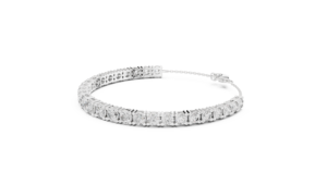 Bracelet hybride chaîne et jonc plaqué or 24 carats avec diamants taille radiant – Bijou tendance pour soirée - Product Image 1