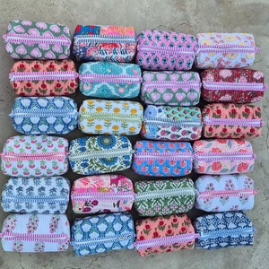 Lovely Floral Print Cosmetic Bag Zipper Closure Portable Medium Size Textile <b>Makeup</b> Case for Travel Accessory Toiletry Bag - Product Image 6