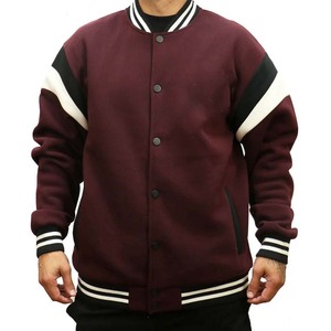 Chaqueta Varsity para Hombre, Talla Grande, Negra con Rayas Rojas y Blancas en las Mangas, Estilo Preppy, Cierre de Cremallera, para Otoño - Product Image 4