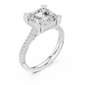 Anillo de Diamante Cultivado en Laboratorio con Corte Asscher y Engaste de Puntas Naturales, Oro Blanco Sólido de 14k, Joyería Certificada GRA a Precio de Mayoreo - Product Image 5