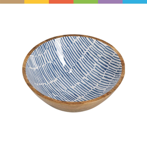 Bol à salade en bois de manguier à motifs floraux multicolores, fait main, décoratif, avec technique de peinture, pour la décoration de la maison - Product Image 2