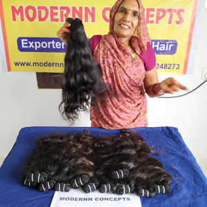 Aucun traitement chimique naturel génie trame faisceaux cheveux vierges brut ondulé couleur noire crépus temple indien cheveux humains - Product Image 2