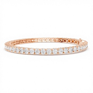 Premium IGI Certified Lab Grown Diamond Tennis Bracelet in <b>Rose</b> <b>Gold</b> – Full Eternity Chain - Product Image 1