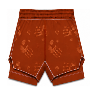 Ensemble de bain blanc et orange brûlé, débardeur dos nageur sans manches avec short assorti, léger, séchage rapide, performance pour l'entraînement - Product Image 5