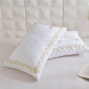 Oreiller de lit moderne haut de gamme avec motif uni, housse en coton biologique, garnissage écologique, soutien doux, design personnalisable - Product Image 6