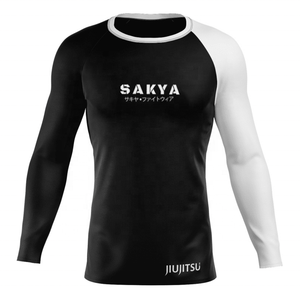 เสื้อรัดกล้ามเนื้อแขนยาวสำหรับผู้ชาย สีดำ แขนเสื้อตัดสีเดียว สำหรับออกกำลังกาย เล่นกีฬา และฝึกซ้อม - Product Image 2