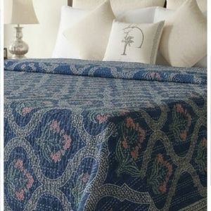 Hand Block Printed Cotton Sanganer Queen Size Kantha <b>Throw</b> <b>Large</b> Width Handmade Indian Quilt Traditional Bedroom Bedroom Textile - Product Image 3