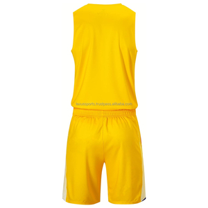 Uniformes de basket-ball personnalisés en gros, impression par sublimation numérique, 100% polyester respirant, uniformes d'équipe noir et jaune - Product Image 4