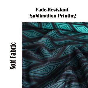 Sudadera con Capucha con Ilusión Óptica Abstracta - Verde Azulado, 100% Algodón Felpa, Ecológica, Estilo Casual Urbano, Sudadera de Invierno - Product Image 5